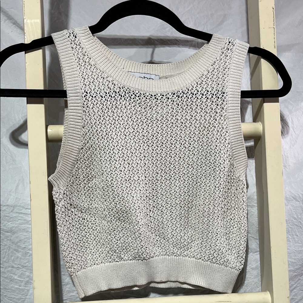 bebe Cream Sleeveless Knit Top